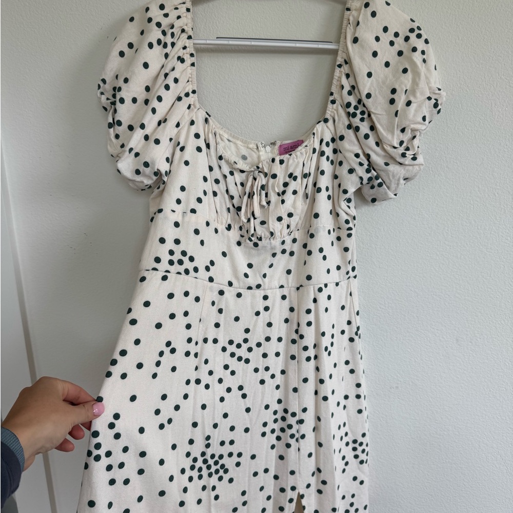 Polka Dot Puff Sleeve Dress